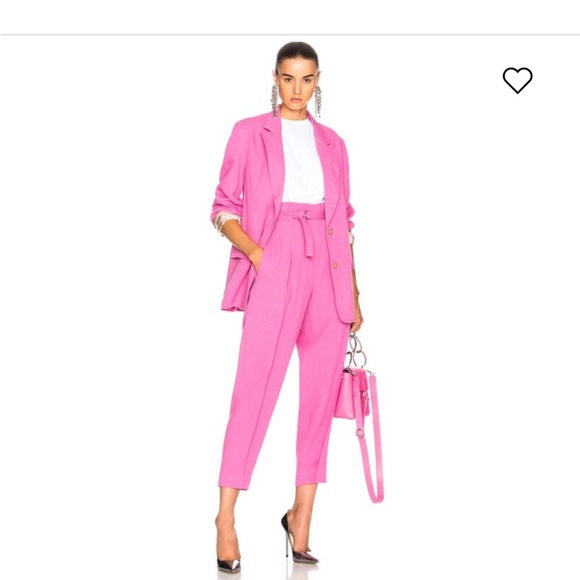 NWOT High Waisted Pink 3.1 Philip Lim Pink Belted Tapered Pants, Size 2 - Picture 4 of 8